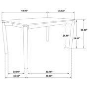 Rida Dining Table, Rich Dark Brown Hardwood, Rectangular 59 Inch Top