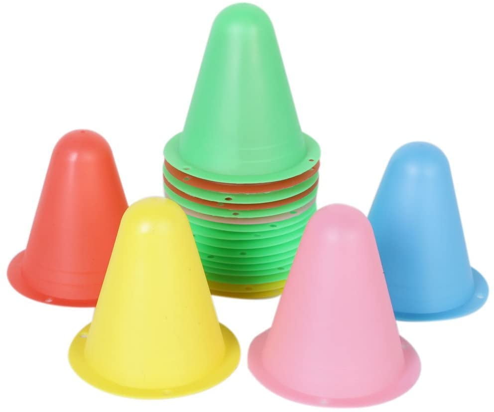 Sport Training Traffic Cones Soft Flexible Plastic Cone Set (Random