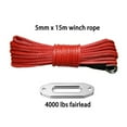 5mm * 15m Winch Rope With 4000lbs Aluminum Winch Fairlead For 4x4 4wd