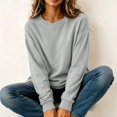 thumbnail image 7 of Stralyhd Sweatshirt for Women Oversized Long Sleeve Crew Neck Shirts Winter Casual Fashion Pullover Tops Stretchy Loose Fit Outfits Clothes Basic Lounge Wear Gray XL, 7 of 7