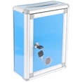 thumbnail image 1 of TABLZONE Donation Box with Lock Aluminum Blue Rectangular for General Users 1Pack, 1 of 5