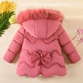 thumbnail image 4 of Toimothcn Girls Winter Jacket Simple Solid Color Long Sleeve Hooded Down Jacket Hooded Thickened Warm Loose Fit Zipper Up Winter Coat Comfy Girls Clothing, 4 of 8