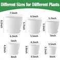 thumbnail image 2 of HXRH Plastic Flower Pots with Saucers & Drainage,6 Pack Plant Pots for Indoor,Modern Resin Planters,for Garden Flowers Succulents,Home Decor,7.5/6.5/5.5/4.9/4.2/3.5 Inch,White, 2 of 7
