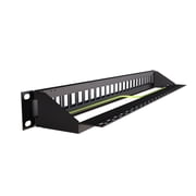 24-Port Modular Patch Panel,1U, Black, Shielded
