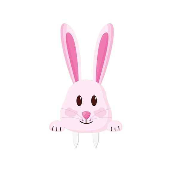 Easter Garden Decorations Bunny Wooden Hollow Animal Statue Yard Art Ground Insert Spring Holiday Outdoor Ornament