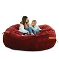 thumbnail image 3 of Big Joe Fuf 8Ft Giant Foam Bean Bag Chair, Oversized Couch with Removable Cover for Kids, Teens, Adults, Deep Terracotta Corded Plush, 8 Foot, 3 of 10