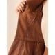 thumbnail image 5 of Conjuntos de trajes para mujeres INSPIRE CHIC, atuendos de negocios, blazer peplum sin cuello, falda lápiz formal, conjunto de 2 piezas, marrón M, 5 of 6