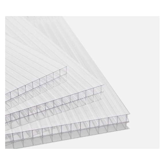 Twin Wall Polycarbonate Greenhouse Panels | Polycarbonate Roof Panels | Clear, Light Weight | 8mm | Size: 24" x 72" | 1 Pack