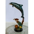 thumbnail image 3 of Nifao Bronze Dolphin and Turtle Statue Ocean Reef Art Décor – Home Decor Sculpture, 8"L x 13"W x 25"H, 3 of 20