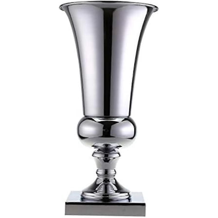 Large luxury wrought iron vase silver metal wedding decoration vase 40 cm wedding banquet table decoration gift silver vase stand