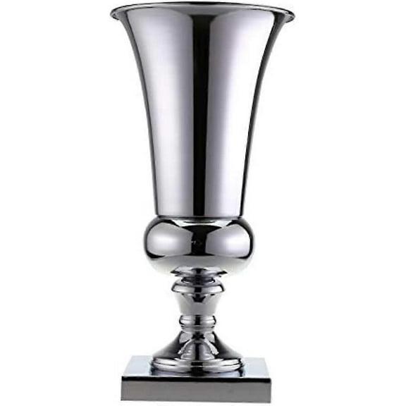 Large luxury wrought iron vase silver metal wedding decoration vase 40 cm wedding banquet table decoration gift silver vase stand