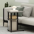 thumbnail image 6 of Furinno TURN-N-TUBE C Shape Sofa Side Table in French Oak/Black, 6 of 6
