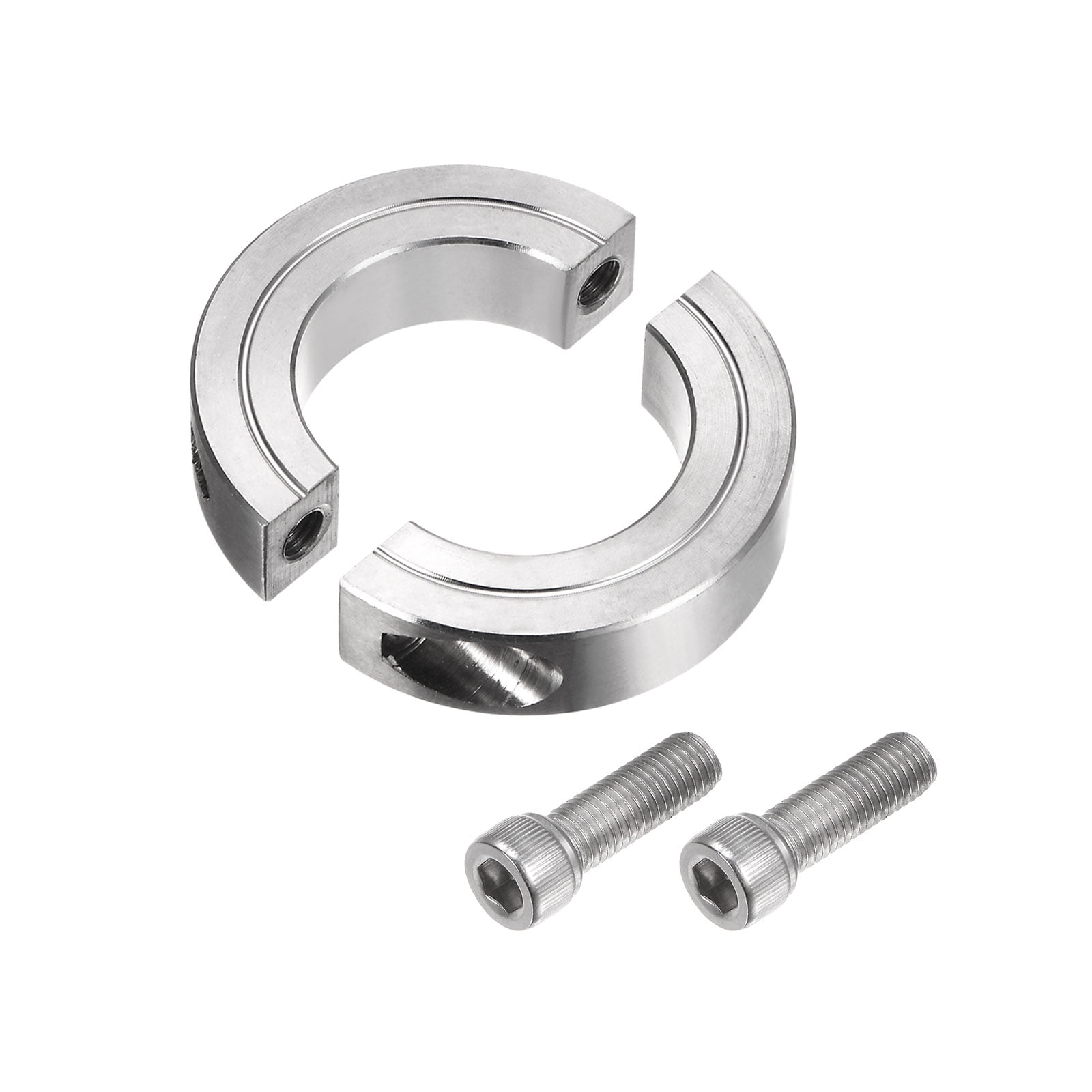 2 Packs Double Split Clamp-On Shaft Collar 1-1/8 ID Two-Piece Clamping Collar 1-7/8 OD, 1/2 Width Stainless Steel