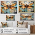 thumbnail image 4 of Designart "Orange Dragonfly Insects Flight composition I" Animals Floater Framed Canvas Art Print, 4 of 7