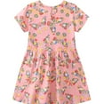 thumbnail image 3 of Odeerbi Toddler Girls Floral Dress 2-7 Years Childrens Clothes Wind Cotton Dress Printed Floral Princess Skirt Pink, 3 of 7