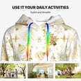 thumbnail image 4 of Picia Gold Christmas Tree Pattern Casual Women's Hoodie, Hooded Sweatshirt with Kangaroo Pocket, Comfortable Pullover with Eye-catching Drawstrings-Small, 4 of 7