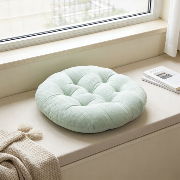Soft Tufted Round Chair Cushion, Thick Padded Seat Pad with Tufted Design, Plush Comfort Support Cushion for Enhanced Seating Comfort, Non-Slip Filling Retention Chair Pillow
