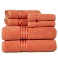 thumbnail image 2 of Lavish Home 6-Piece 100% Cotton Complete Bath Towel Set, Brick, 2 of 4