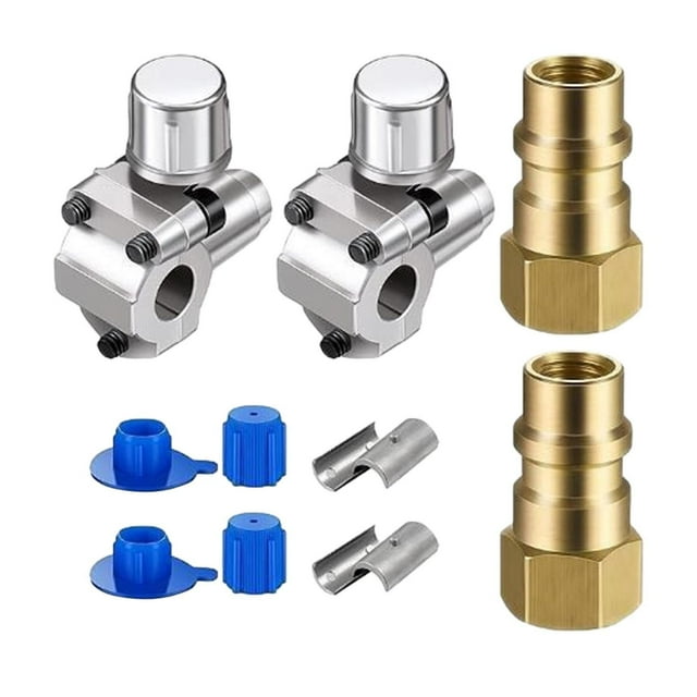 Kit de válvula de perforación con tapa de polvo La interfaz de acoplador rápido convierte el ajuste de 7/16 pulgadas de puerto lateral bajo R12 al kit 2 set