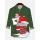 thumbnail image 3 of Camisa de manga larga con estampado informal de Papá Noel para hombre, con elementos navideños, para tomar el sol, para fiestas, noches, camisa divertida de uso diario, cuello abotonado, 3 of 4