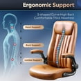 thumbnail image 3 of Wubio Executive Chair Computer Office Chair, High Back Ergonomic Desk Chair with Adjustable Flip-up Armrests, Lumbar Support and Thick Headrest, Brown, 3 of 7