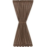 VHC BRANDS Sawyer Mill Country Black Soft White Cotton Plaid 40 In W X 72 In L French Door Light Filtering Curtain Single Panel 80466 VHC BRANDS Sawyer Mill Country Black Soft White Cotton Plaid 40 In W X 72 In L French Door Light Filtering Curtain Single Panel 80466