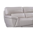 thumbnail image 2 of Leather Upholstered Wooden Loveseat with Attached Lumbar Cushion, Gray, 2 of 2