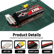 3S Lipo Battery 2200mAh 11.1V 35C(Burst 70C) with XT60 Plug Rechargeable High Capacity RC Airplane Battery Soft Case Fit for FPV Drone Airplane RC Quadcopter Helicopter