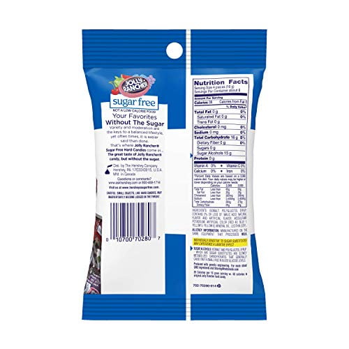 Jolly Rancher Sugar Free Hard Candy Assortment Peg Bag - 3.6 oz - (Pack of 2)