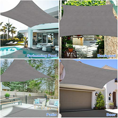Brown Amazmic Sun Shade Sail Rectangle 10'x13' UV Block Waterproof Canopy Outdoor Activities Patio/Garden/Backyard/Swimming Pools/Carports