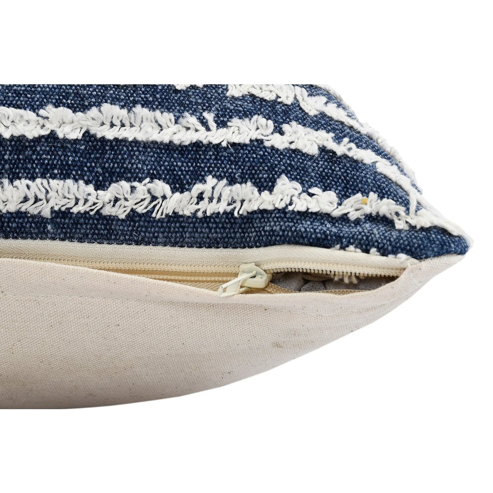 Harlow Hill Insignia Blue Striped Contemporary Cotton Throw Pillow Cover, 20" x 20"