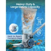 KOKIDO Heavy-Duty Rechargeable Cordless Pool Leaf Vacuum, Large Capacity Standard and Fine Filter Bags, Commercial Power, Inground and Above Ground Pools, XTROVAC 910