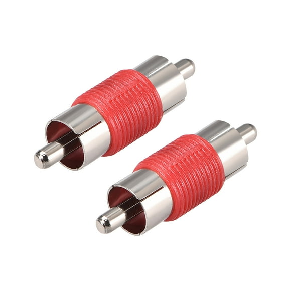 Unique Bargains RCA Male to Male Connector Adapter Coupler 2Pcs for Stereo Audio Video AV TV Cable Convert
