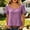 Purple, variant on QUNYINEY Ruffle Oversized T Shirts for Women Cotton Linen Summer Short Sleeve Tunic Tops Loose Fit Square Neck Casual Pullover Solid Shirts