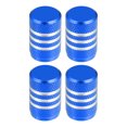 thumbnail image 1 of Tapas de vástago de válvula de neumático universal, tapas de vástago de válvula para coche, SUV, bicicleta, camiones, motocicletas, 17 mm, aleación de aluminio, azul, 4 piezas, 1 of 1