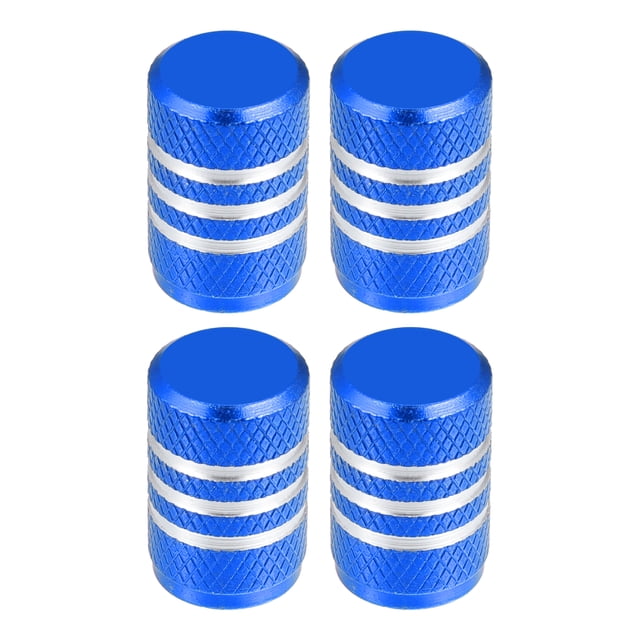 Tapas de vástago de válvula de neumático universal, tapas de vástago de válvula para coche, SUV, bicicleta, camiones, motocicletas, 17 mm, aleación de aluminio, azul, 4 piezas