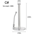 thumbnail image 2 of Stainless Steel Paper Towel Holder with Base Vertical Design Paper Towel Stand Countertop for Kitchen Bedroom 13 Inch, 2 of 5