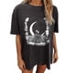 thumbnail image 2 of Pntutb Blusa de manga corta con estampado de calavera, sol y luna, estilo vintage, para mujer Pntutb Pntutb-3309, 2 of 9