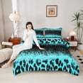 thumbnail image 4 of Homewish Cheetah Print Girl Boy 2pcs Bedding Comforter Set,Black Blue Twin Comforter Sets,Bling Glitter Breathable Bedding Set,Microfiber Bedroom Decor,Reversible, 4 of 8