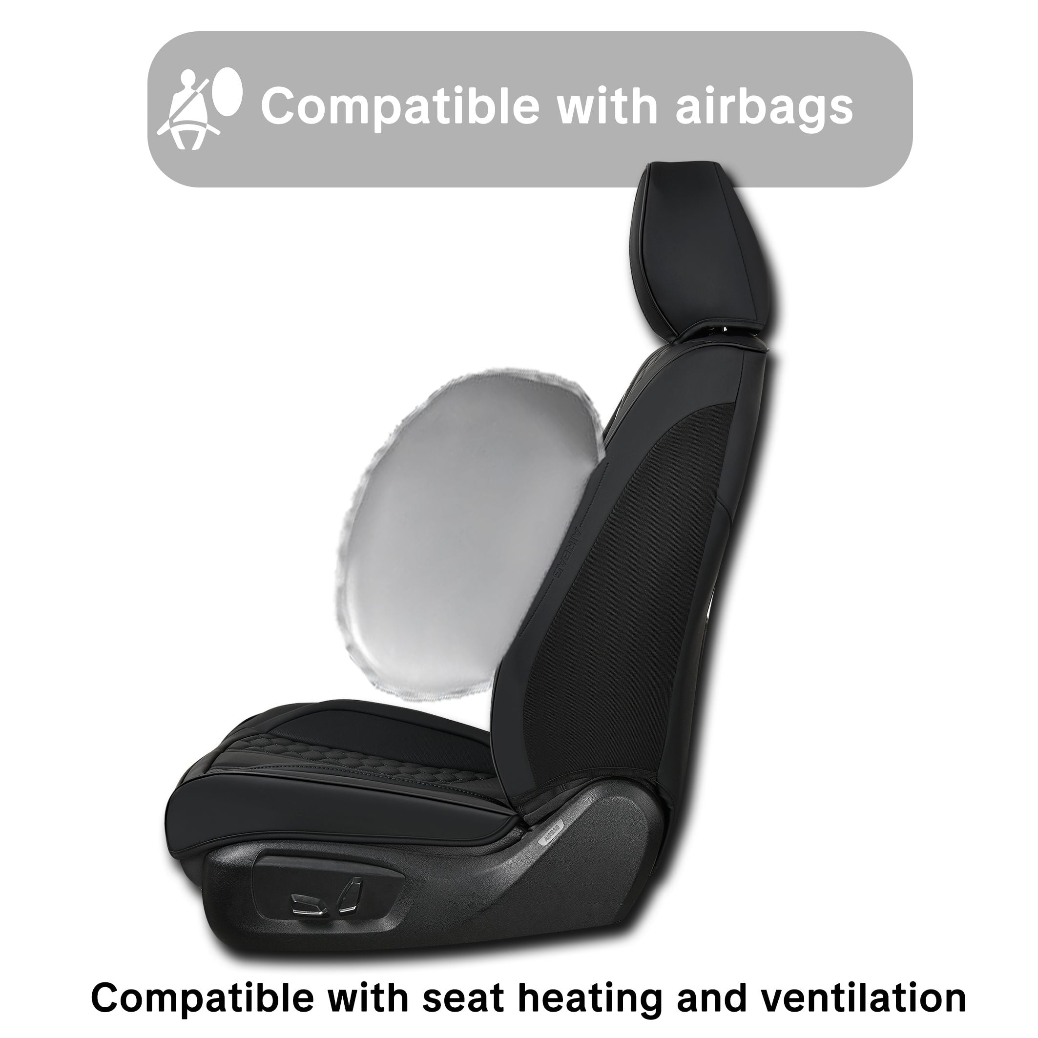 For Hyundai Tucson 2005-2026 Car Seat Covers, Black Car Seat Covers, Faux Leather, 5 Seats Full Set, Waterproof, Anti-Slip, Protect and Upgrade Seats, Beautify the Interior of Old Cars