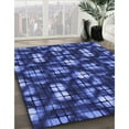 thumbnail image 3 of Ahgly Company Machine Washable Indoor Round Transitional Light Slate Blue Area Rugs, 4' Round, 3 of 7