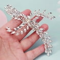 thumbnail image 4 of MIALLO Elegant Silver Rhinestone Floral Hair Piece Sparkling Leaf Accessory for Bridesmaid Prom and Formal Party, 4 of 7