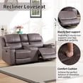 thumbnail image 5 of Bonzy Home Manual Recliner Sofa Collection,3-Seat Sofa, Loveseat and Single Recliner Chair, Suitable for Living Room & Meeting Room，Saddle, 5 of 8