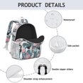 thumbnail image 4 of Husky Dog Flower Floral Backpack for School,Cute School Bag,Schoolbag with Adjustable Shoulder Straps & Padded Back,15"x11.42"x5.5", 4 of 6