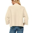 thumbnail image 6 of BLVB Fall Sweaters for Women Solid Color Turtleneck 3/4 Sleeve Pullover Tops Casual Cozy Knit Sweater Blouses, 6 of 6