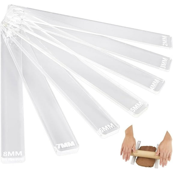 1 Set Acrylic Sheets Rectangle Mixed Color 180x22x2~8mm 2pcs/style 14pcs/set