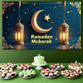 thumbnail image 5 of Elegant Ramadan Mubarak Backdrop for Celebrations and Decor Moon and Lantern Elements Banner Perfect for Background Eid Festivities Party Supplies Event Decorations, 5 of 6