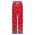 thumbnail image 4 of Bandana - Red Art Women's Pajamas Pajama Pants Women's Sleepwear Lounge Sleep Bottoms Stretch with Pockets, 4 of 7