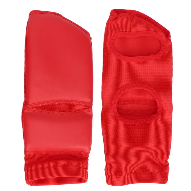 Protector de pies de boxeo para adultos, equipo de entrenamiento de taekwondo, almohadillas antideslizantes resistentes a impactos, protección de tobillo, color rojo, talla M (talla 36-38)