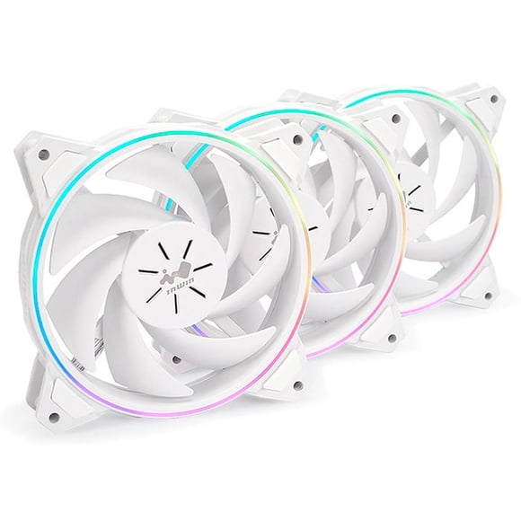 Kit 3 Ventiladores Gamer IN WIN SIRIUS PURE ASP120 120mm RGB Blanco ASP120FAN-3PK